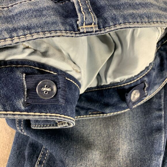 Faded Glory Girls Boot Cut Jeans 12 Stretch Embroidered Pockets Adjustable Waist - Picture 8 of 13